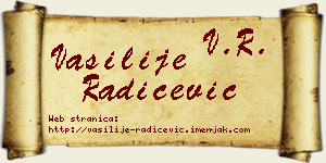 Vasilije Radičević vizit kartica